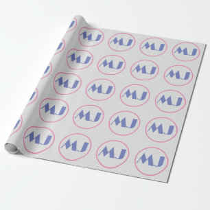 Moderne, stilvolle Monogram Blue Initial Letters G Geschenkpapier