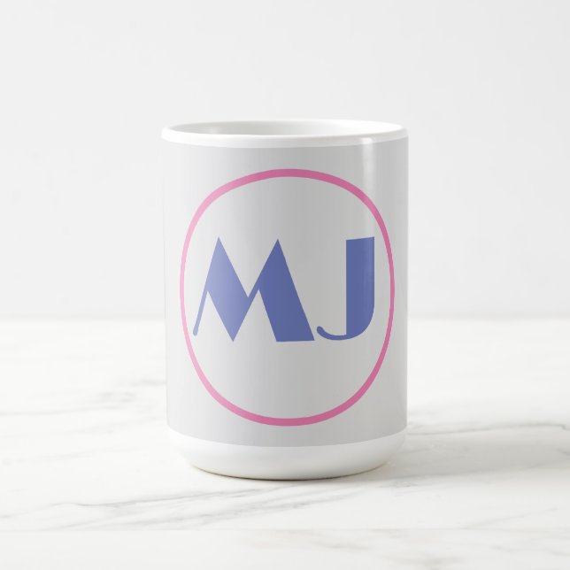 Moderne, stilvolle Monogram Blue Initial Letters G Kaffeetasse (Mittel)