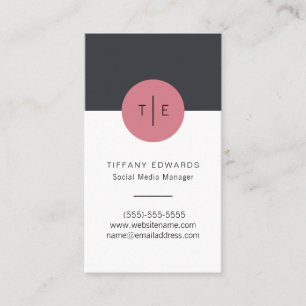 Moderne, stilvolle Monogram Business Card Nr.2 Visitenkarte