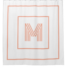 Moderne stilvolle Monogramm-Anfangsbuchstabe weiß  Duschvorhang