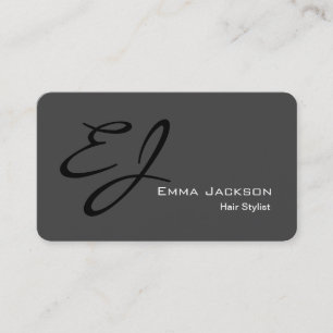 Moderne stilvolle Monogramm-Graue Frisur Stylist Visitenkarte