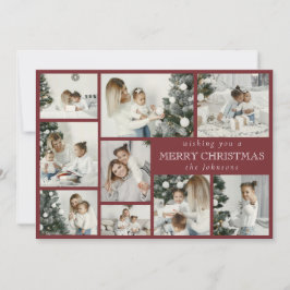 Moderne, stilvolle Multi Foto Grid Red Holiday Car Feiertagskarte