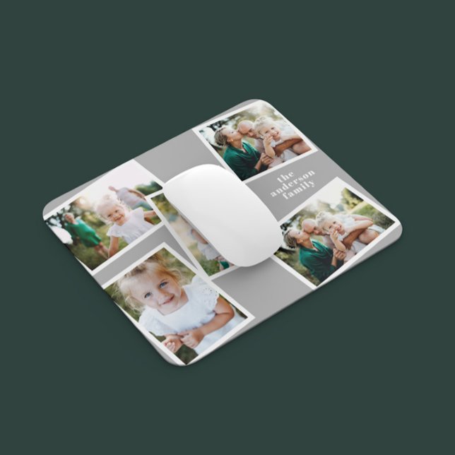 Moderne, stilvolle Multi-Foto-Wohngestaltung grau Mousepad (Von Creator hochgeladen)
