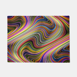 Moderne, stilvolle Multicolor Curvy Lines Fußmatte
