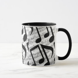 Moderne, stilvolle Musical Notes Tasse