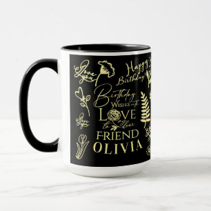 Moderne stilvolle Namens-Kalligrafie Freund Geburt Tasse