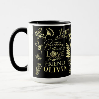 Moderne stilvolle Namens-Kalligrafie Freund Geburt Tasse