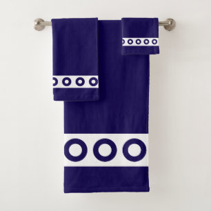 Moderne stilvolle navyblaue Badehandtuchgarnitur Badhandtuch Set