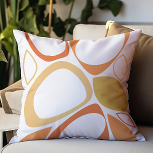 Moderne stilvolle orange-gelbe abstrakte Muster Kissen