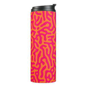Moderne stilvolle orangefuchsia  thermosbecher