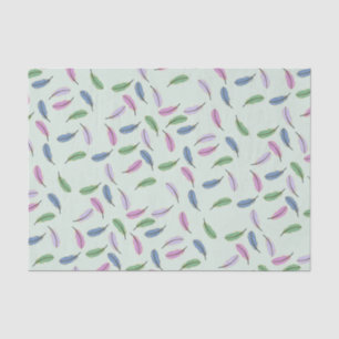 Moderne stilvolle pastellblaue Federn Muster Seidenpapier