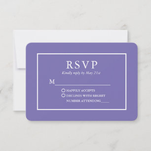 Moderne, stilvolle Periwinkle Wedding RSVP Karte