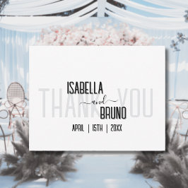 Moderne, stilvolle Personalisierte Schwarz-Text-Ho Dankeskarte