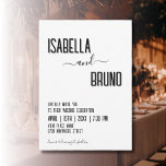 Moderne, stilvolle Personalisierte Schwarz-Text-Ho Einladung<br><div class="desc">Diese moderne Hochzeitseinladung besticht durch einen schlichten, personalisierten, schwarzen Text auf einem knusprigen, weißen Hintergrund, der das Wesen des Minimalismus verkörpert. Das Design ist elegant und zeitlos, ideal für Paare, die Einfachheit und Eleganz schätzen. Entdecken Sie mehr Hochzeitsstipps in unserer Kollektion, wie zum Beispiel rett-the-date Karten, Programme, Menüs, Aufkleber, Umschläge...</div>