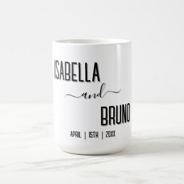 Moderne, stilvolle Personalisierte Schwarz-Text-Ho Kaffeetasse (Mittel)
