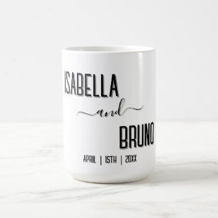 Moderne, stilvolle Personalisierte Schwarz-Text-Ho Kaffeetasse