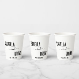 Moderne, stilvolle Personalisierte Schwarz-Text-Ho Pappbecher