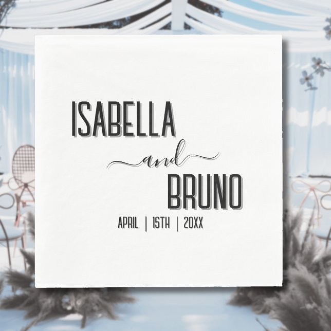 Moderne, stilvolle Personalisierte Schwarz-Text-Ho Serviette (Von Creator hochgeladen)