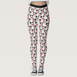 Moderne, stilvolle Red Black Rose Hips Pattern Yog Leggings