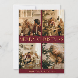 Moderne, stilvolle Red Merry Weihnachtskarte Feiertagskarte