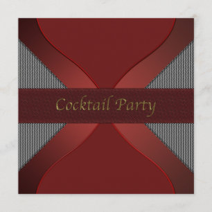Moderne stilvolle rote und schwarze Cocktailparty- Einladung