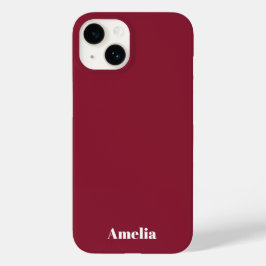 moderne stilvolle rote weiße Schrift Personalisier Case-Mate iPhone 14 Hülle