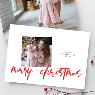 moderne stilvolle Rots Weiß Frohe Weihnachten Foto