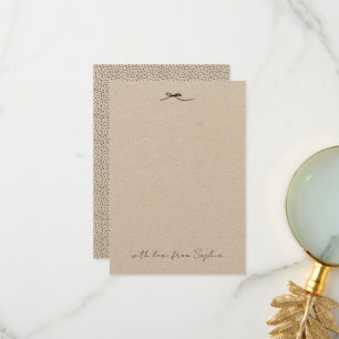 Moderne stilvolle rustikale Elegant Black Bow Polk Dankeskarte