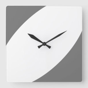 Moderne, stilvolle, schick-graue, weiße Sweeping C Quadratische Wanduhr