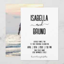 Moderne, stilvolle Schwarz-Personalisiert-Foto-Hoc Einladung