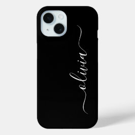 Moderne, stilvolle Schwarz-Weiß-Monogramm Case-Mate iPhone Hülle