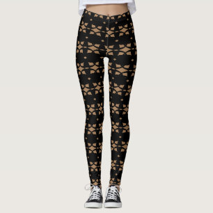 Moderne stilvolle schwarze und beige leggings