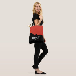 Moderne stilvolle schwarze und orange Monogramm-Na