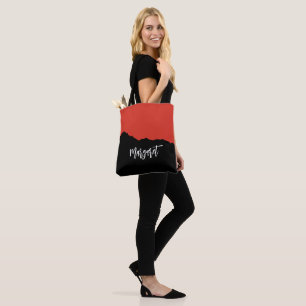 Moderne stilvolle schwarze und orange Monogramm-Na