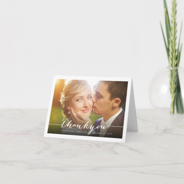 Moderne, stilvolle Script-Foto Hochzeit Vielen Dan (Vorderseite)