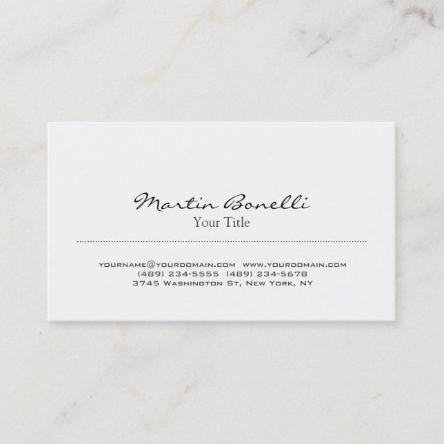 Moderne, stilvolle Script Trendy Business Card Visitenkarte (Vorderseite)