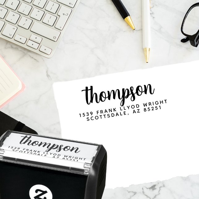 Moderne, stilvolle Script Wedding Rücksendeadresse Permastempel (Von Creator hochgeladen)