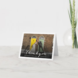 Moderne stilvolle Skript-Hochzeit danken Ihnen Dankeskarte