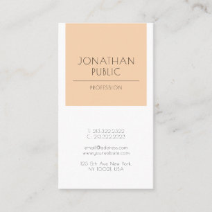 Moderne stilvolle Sleek Schlicht Trendy Apricot Lu Visitenkarte