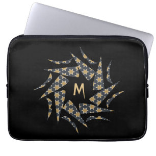 Moderne, stilvolle Star Pattern Monogram personali Laptopschutzhülle