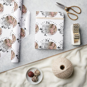 Moderne stilvolle Tochter-Geburtstags-Typografie-F Geschenkpapier