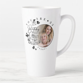 Moderne stilvolle Tochter-Geburtstags-Typografie-F Milchtasse