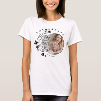 Moderne stilvolle Tochter-Geburtstags-Typografie-F T-Shirt