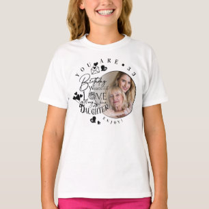 Moderne stilvolle Tochter-Geburtstags-Typografie-F T-Shirt