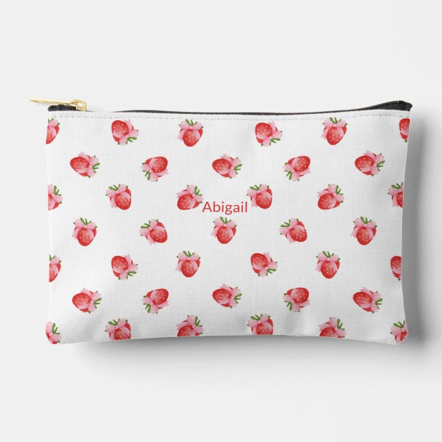 Moderne, stilvolle Trendy Strawberry Zubehörtasche (Vorderseite)