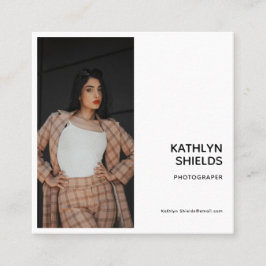 Moderne stilvolle Typografie Minimalistische Foto- Quadratische Visitenkarte
