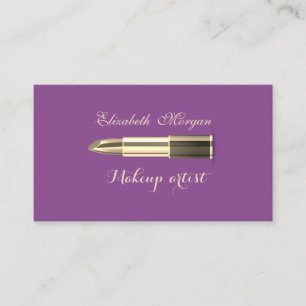 Moderne stilvolle Violett -Make-up-Lippenstift Visitenkarte