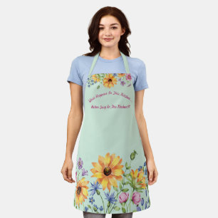 Moderne stilvolle Wildblume Sonnenblumen Kochen Sc Schürze