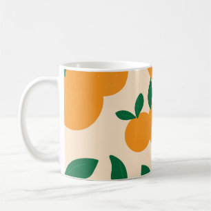 Moderne stilvolle Zitrusfrucht-Orangen-Muster Kaffeetasse