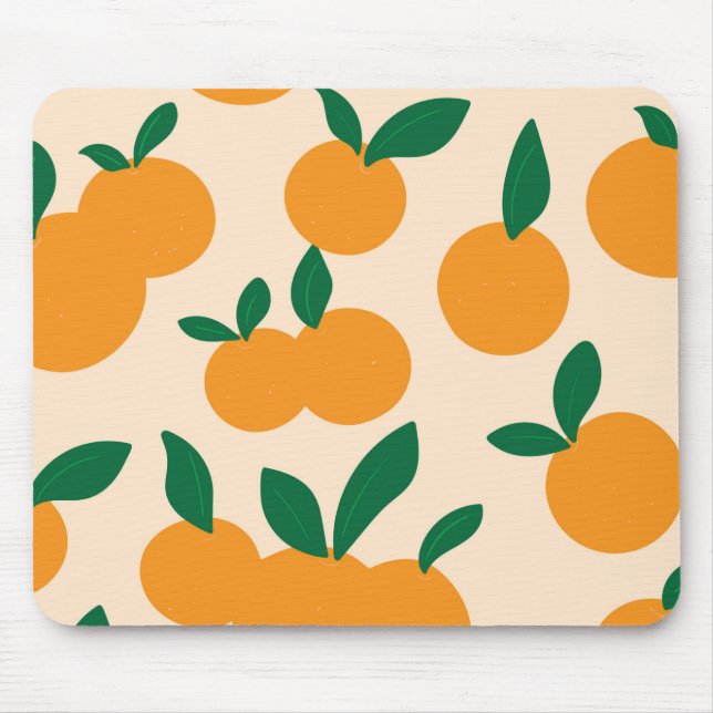 Moderne stilvolle Zitrusfrucht-Orangen-Muster Mousepad (Vorne)